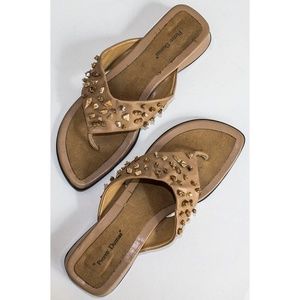 Pierrre Dumas Thong Sandals 9M Tan